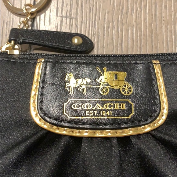 NWT COACH Satin Mini Skinny, Black - Picture 3 of 6